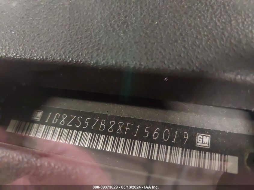 2008 Saturn Aura Xe VIN: 1G8ZS57B88F156019 Lot: 39373629