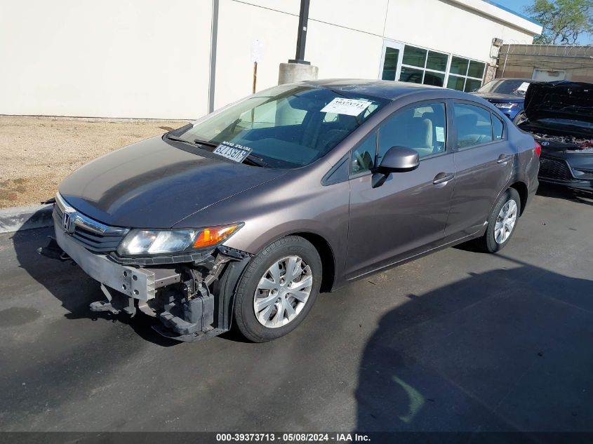 2012 Honda Civic Lx VIN: 2HGFB2F55CH541016 Lot: 39373713