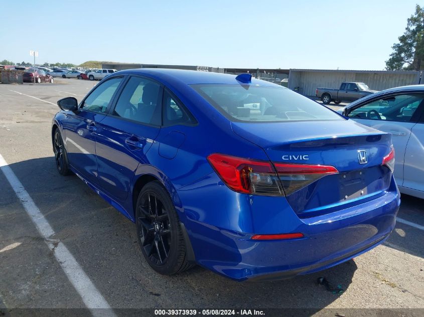 2022 Honda Civic Sport VIN: 2HGFE2F55NH587648 Lot: 39373939