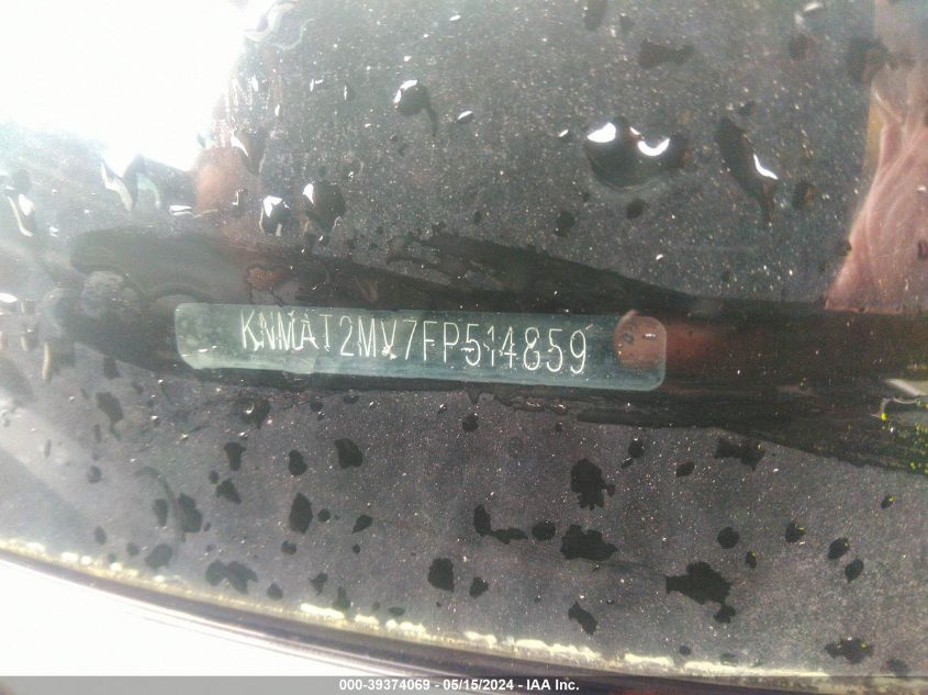 2015 Nissan Rogue Sv VIN: KNMAT2MV7FP514859 Lot: 39374069