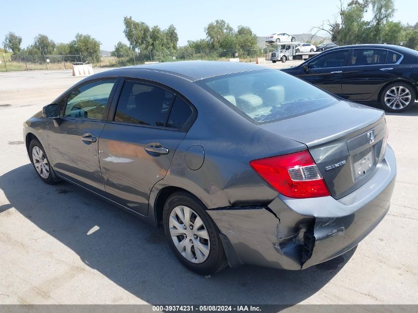 2012 Honda Civic Lx VIN: 2HGFB2F56CH313302 Lot: 39374231