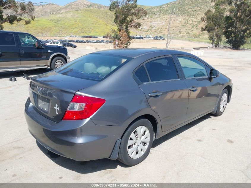 2012 Honda Civic Lx VIN: 2HGFB2F56CH313302 Lot: 39374231