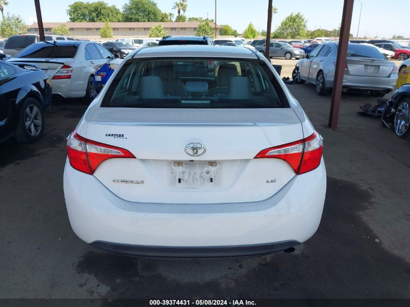 2016 Toyota Corolla Le VIN: 5YFBURHE2GP398636 Lot: 39374431