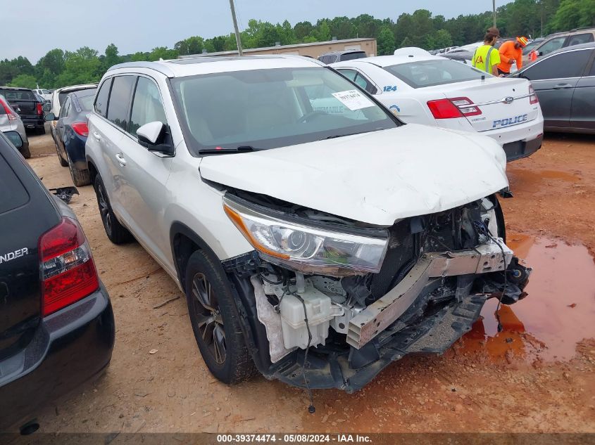 2016 Toyota Highlander Xle V6 VIN: 5TDKKRFH6GS173081 Lot: 39374474