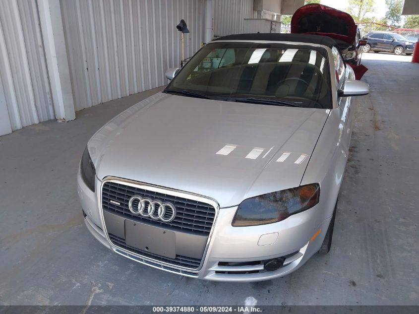 2007 Audi A4 2.0T VIN: WAUDF48H97K022575 Lot: 39374880