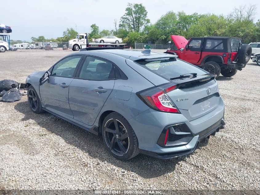 2021 Honda Civic Sport Touring VIN: SHHFK7H91MU206899 Lot: 39374941