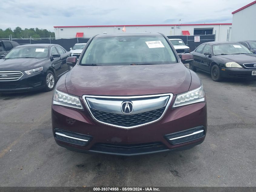 2016 Acura Mdx Technology Acurawatch Plus Packages/Technology Package VIN: 5FRYD4H43GB038497 Lot: 39374958