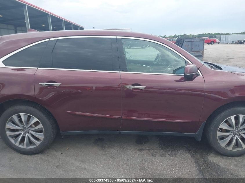 2016 Acura Mdx Technology Acurawatch Plus Packages/Technology Package VIN: 5FRYD4H43GB038497 Lot: 39374958