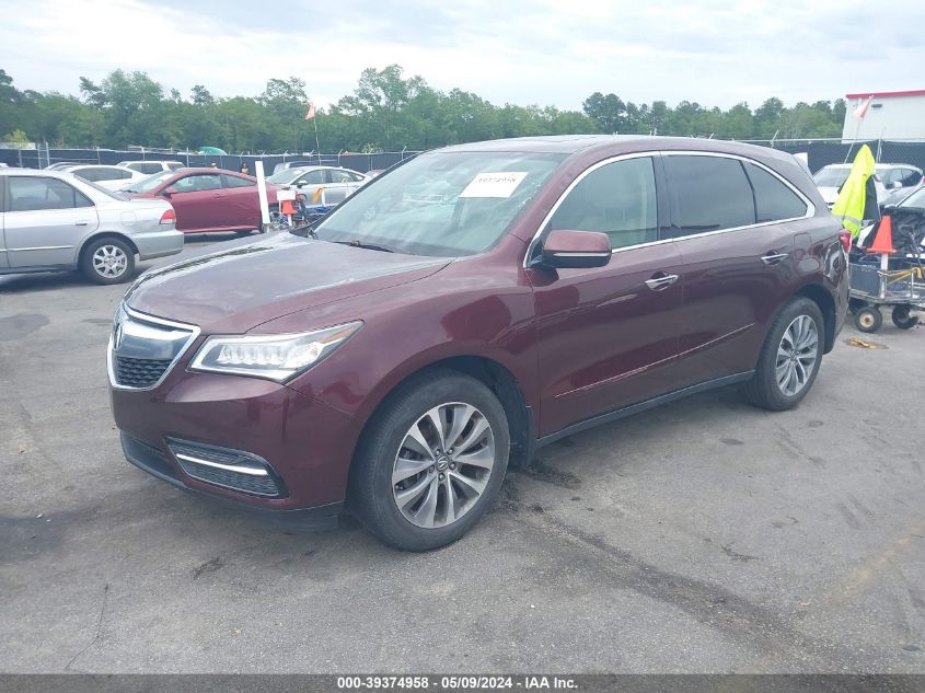 2016 Acura Mdx Technology Acurawatch Plus Packages/Technology Package VIN: 5FRYD4H43GB038497 Lot: 39374958