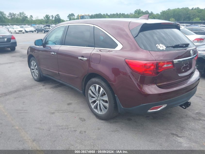 2016 Acura Mdx Technology Acurawatch Plus Packages/Technology Package VIN: 5FRYD4H43GB038497 Lot: 39374958