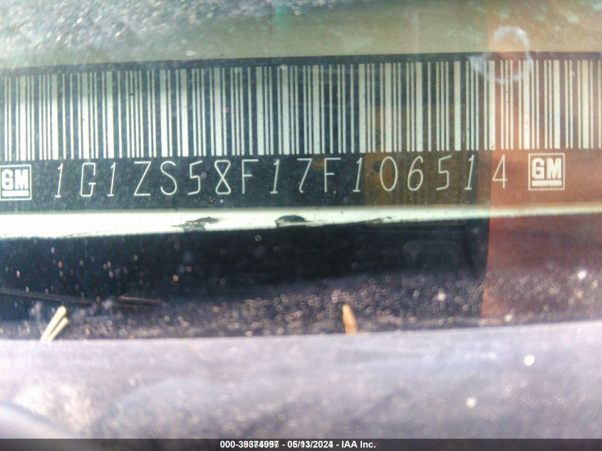 1G1ZS58F17F106514 2007 Chevrolet Malibu Ls