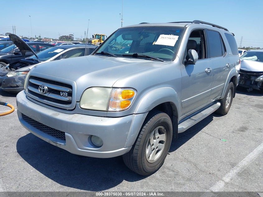 2002 Toyota Sequoia Limited V8 VIN: 5TDZT38A22S089809 Lot: 39375030
