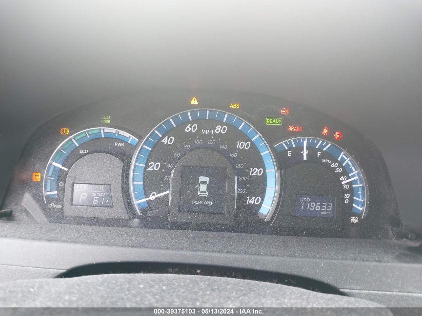 2013 TOYOTA CAMRY HYBRID XLE - 4T1BD1FK9DU090030