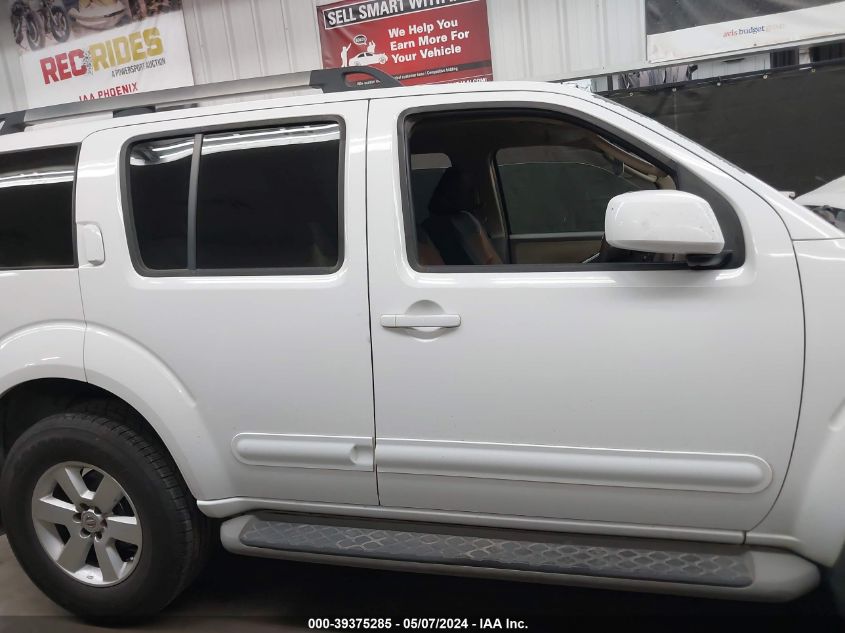 2010 Nissan Pathfinder Se VIN: 5N1AR1NN7AC619081 Lot: 39375285