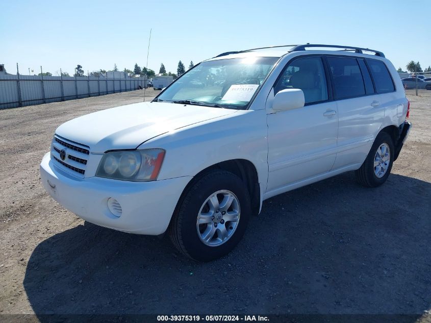 2002 Toyota Highlander V6 VIN: JTEGF21A320052026 Lot: 39375319