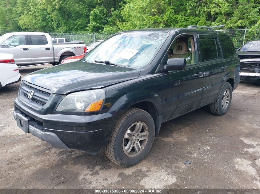 2005 Honda Pilot Ex-L VIN: 2HKYF18745H522939 Lot: 39375355