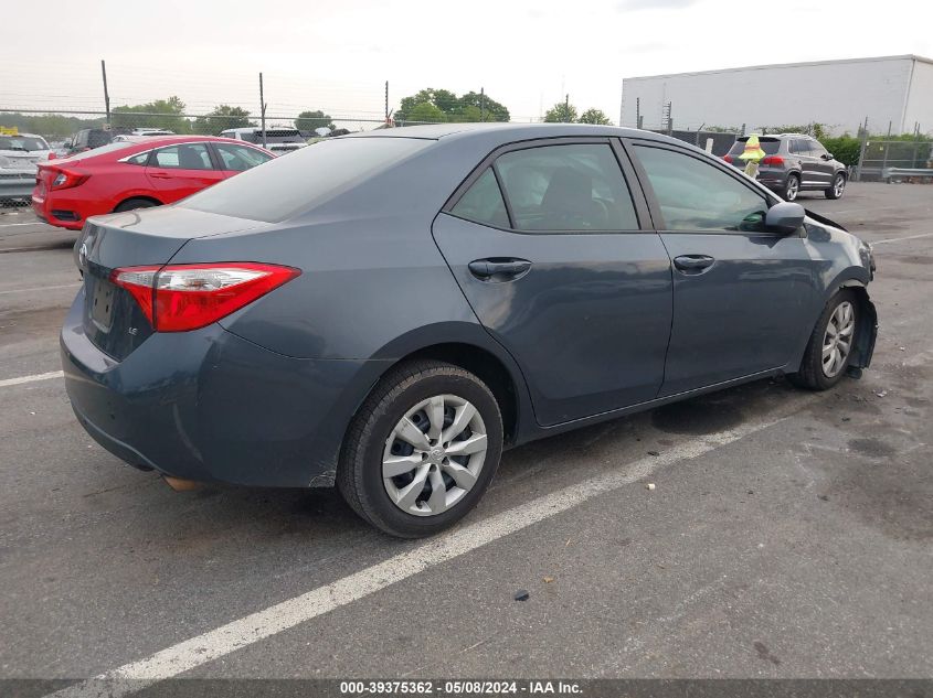 2016 Toyota Corolla Le VIN: 5YFBURHE4GP396774 Lot: 39375362