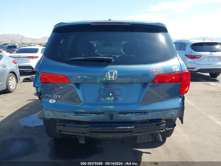 2017 Honda Pilot Ex-L VIN: 5FNYF5H50HB047816 Lot: 39375389