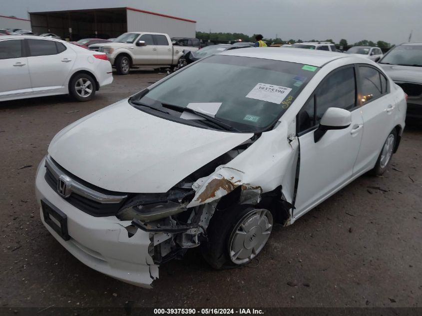 2012 Honda Civic Hf VIN: 2HGFB2F66CH315852 Lot: 39375390