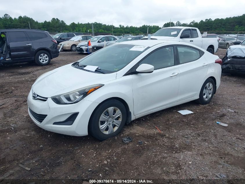 2016 Hyundai Elantra Se VIN: 5NPDH4AE0GH671600 Lot: 39375674