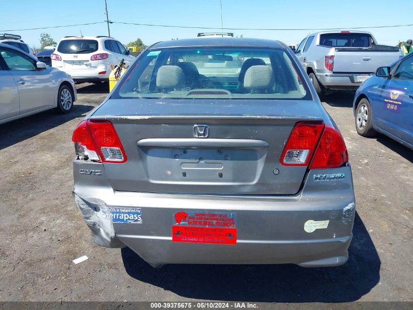 2004 Honda Civic Hybrid VIN: JHMES96664S019824 Lot: 39375675