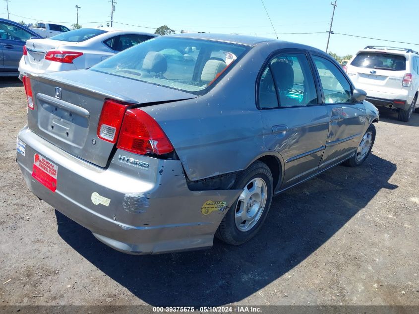 2004 Honda Civic Hybrid VIN: JHMES96664S019824 Lot: 39375675