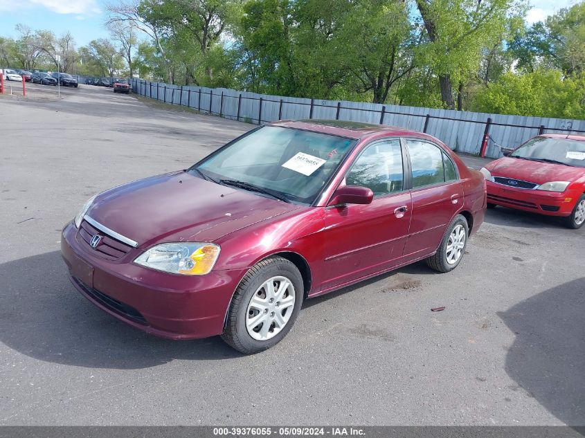 2003 Honda Civic Ex VIN: 2HGES267X3H614006 Lot: 39376055