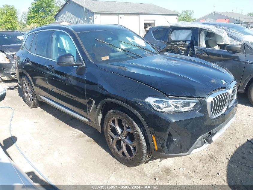 2022 BMW X3 xDrive30I VIN: 5UX53DP03N9K41496 Lot: 39376057