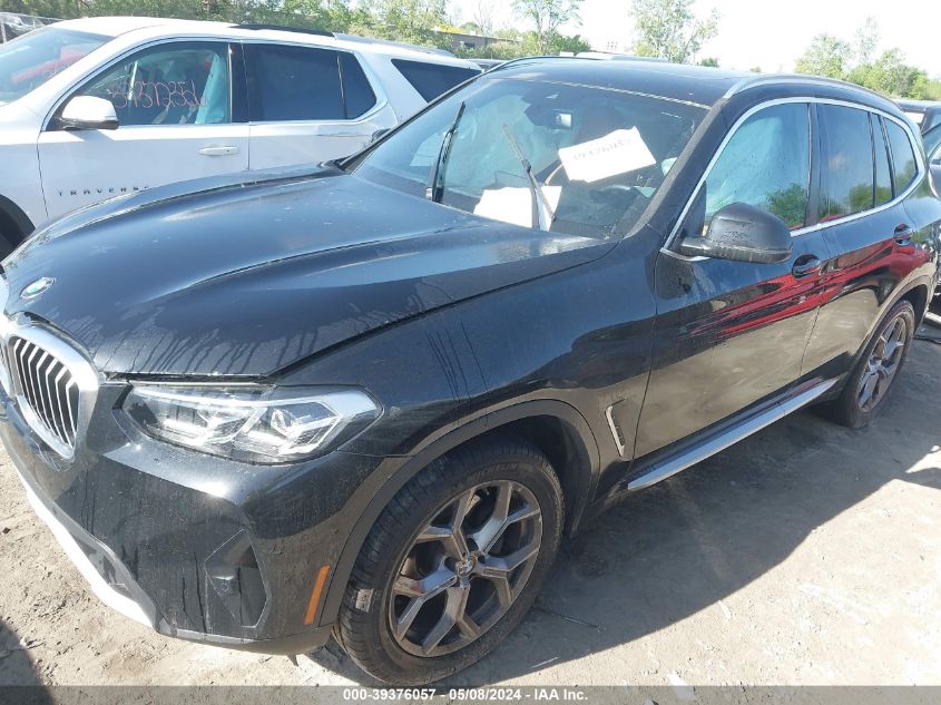 2022 BMW X3 xDrive30I VIN: 5UX53DP03N9K41496 Lot: 39376057