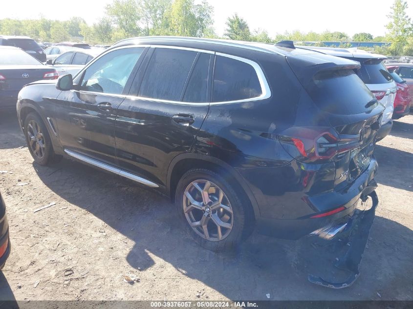 2022 BMW X3 xDrive30I VIN: 5UX53DP03N9K41496 Lot: 39376057