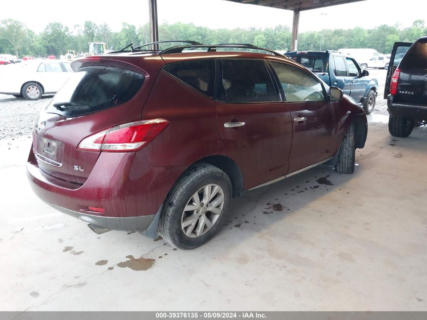 2012 Nissan Murano Sl VIN: JN8AZ1MU0CW117757 Lot: 39376135