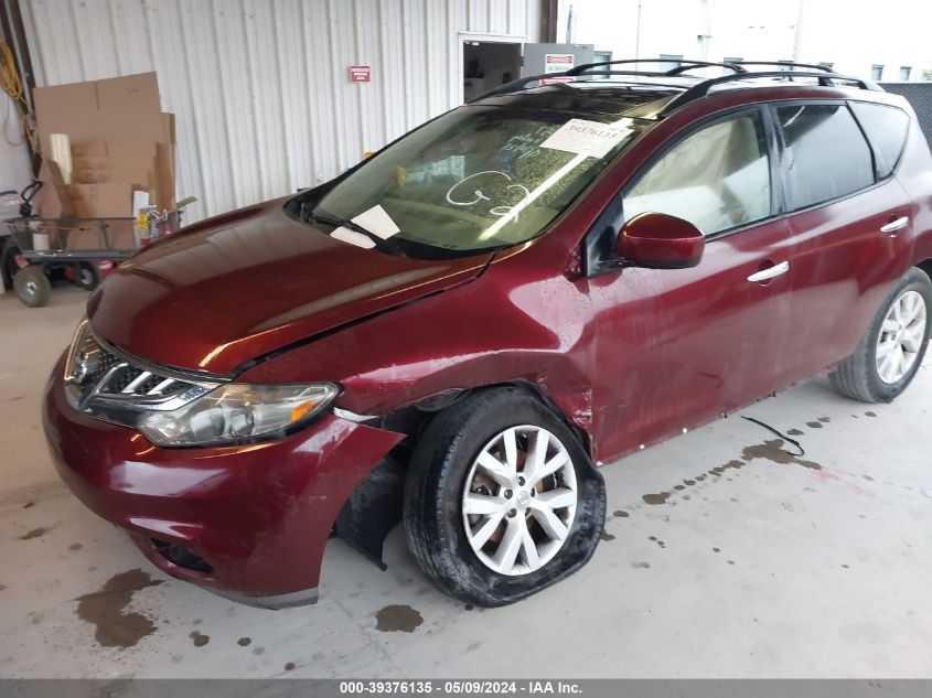 2012 Nissan Murano Sl VIN: JN8AZ1MU0CW117757 Lot: 39376135