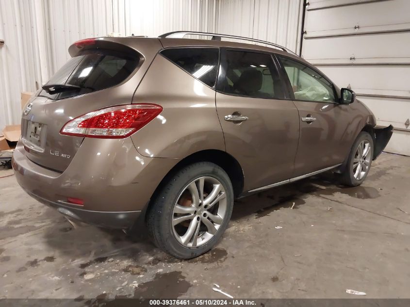 2012 Nissan Murano Le VIN: JN8AZ1MW1CW202320 Lot: 39376461