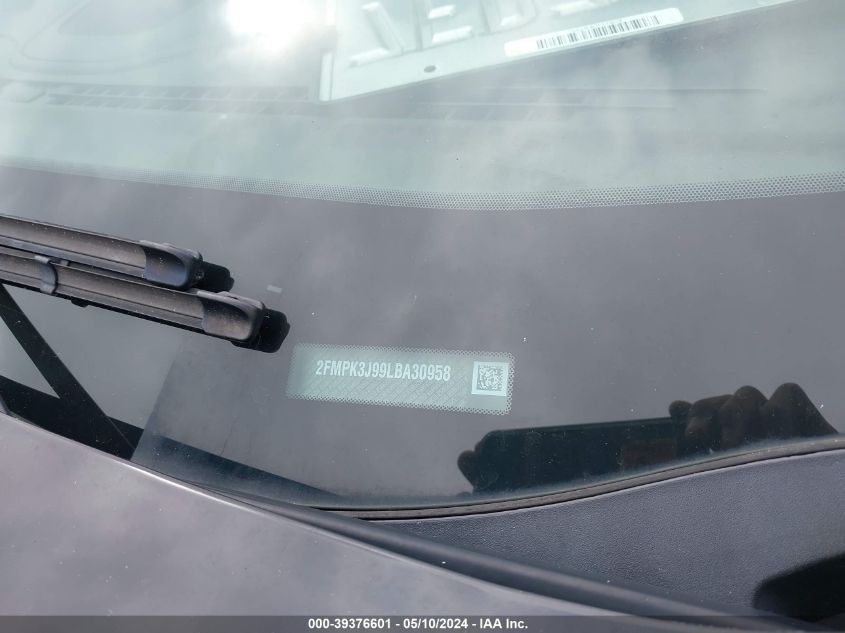 2020 Ford Edge Sel VIN: 2FMPK3J99LBA30958 Lot: 39376601
