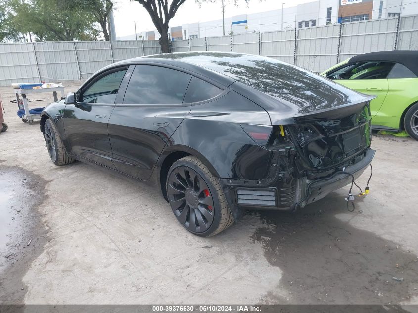 2022 Tesla Model 3 Performance Dual Motor All-Wheel Drive VIN: 5YJ3E1EC4NF326156 Lot: 39376630