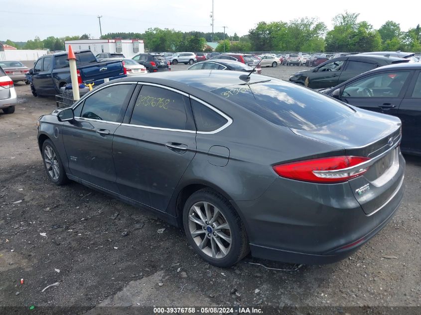 2017 Ford Fusion Energi Se Luxury VIN: 3FA6P0PU8HR409802 Lot: 39376758