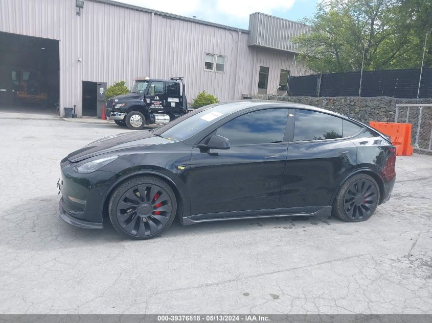 2022 Tesla Model Y Performance Dual Motor All-Wheel Drive VIN: 7SAYGDEFXNF545847 Lot: 39376818