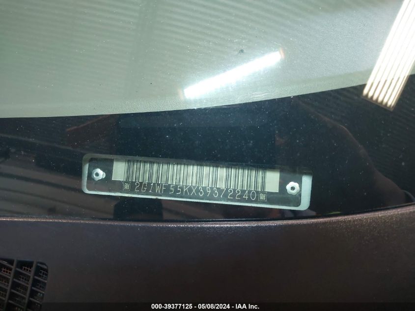 2003 Chevrolet Impala Police VIN: 2G1WF55KX39372240 Lot: 39377125