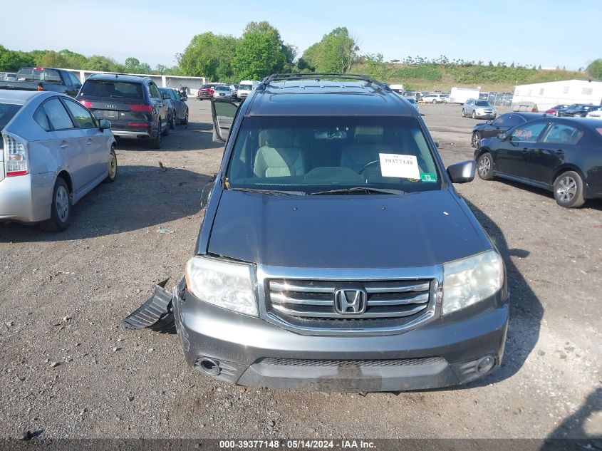 2012 Honda Pilot Ex-L VIN: 5FNYF4H51CB038299 Lot: 39377148