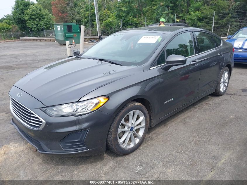 2019 Ford Fusion Hybrid Se VIN: 3FA6P0LUXKR116612 Lot: 39377481