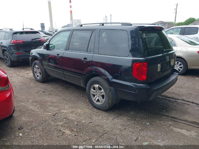 2005 Honda Pilot Ex-L VIN: 2HKYF18625H534739 Lot: 39377546