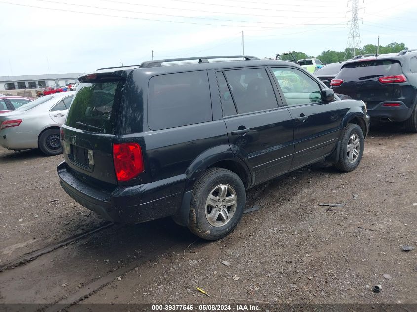 2005 Honda Pilot Ex-L VIN: 2HKYF18625H534739 Lot: 39377546