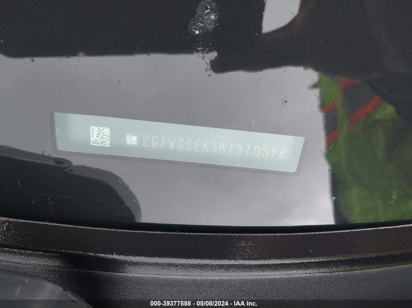 2011 Chevrolet Impala Lt VIN: 2G1WG5EK3B1310396 Lot: 39377588