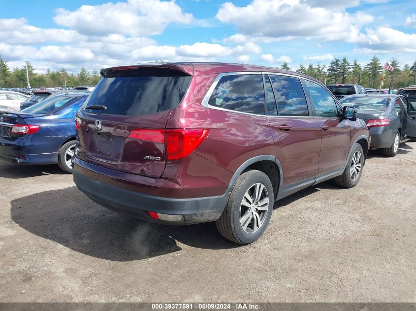 2016 Honda Pilot Ex-L VIN: 5FNYF6H59GB007836 Lot: 39377591