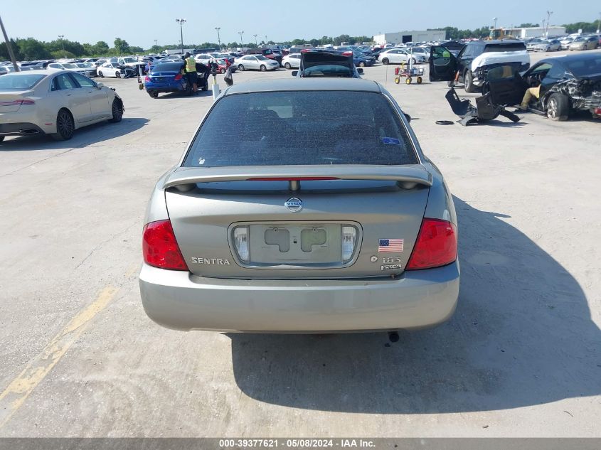 2006 Nissan Sentra 1.8S VIN: 3N1CB51DX6L613523 Lot: 39377621