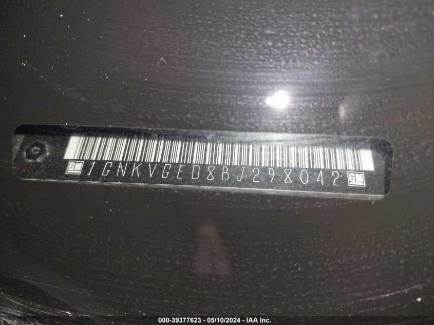 2011 Chevrolet Traverse 1Lt VIN: 1GNKVGED8BJ29804 Lot: 39377623