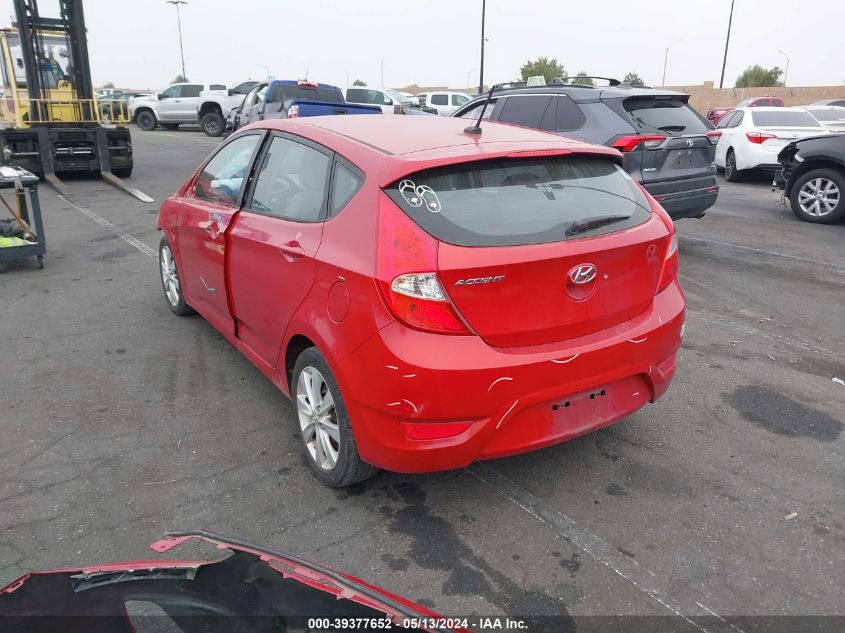 2013 Hyundai Accent Gls/Se VIN: KMHCU5AE7DU134250 Lot: 39377652