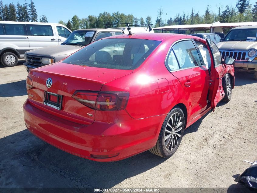 2016 Volkswagen Jetta 1.8T Sport VIN: 3VWD17AJ7GM253982 Lot: 39378027