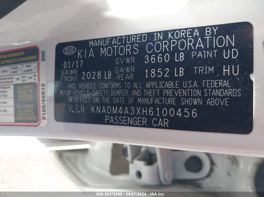 2017 KIA RIO LX - KNADM4A3XH6100456