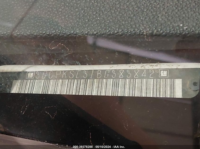 2011 Chevrolet Silverado 1500 Lt VIN: 3GCPKSE31BG383842 Lot: 39378288